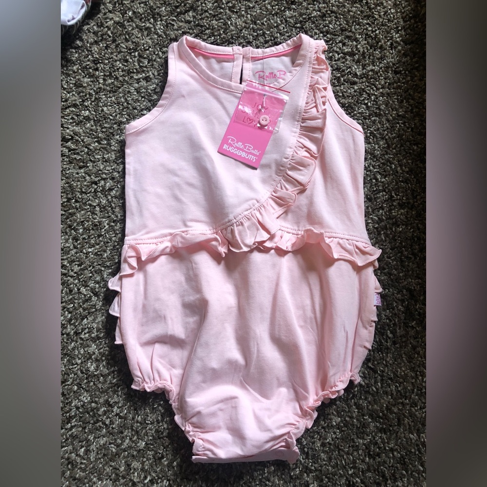 Ruffle Butts Pink Bubble Romper, 18-24mo